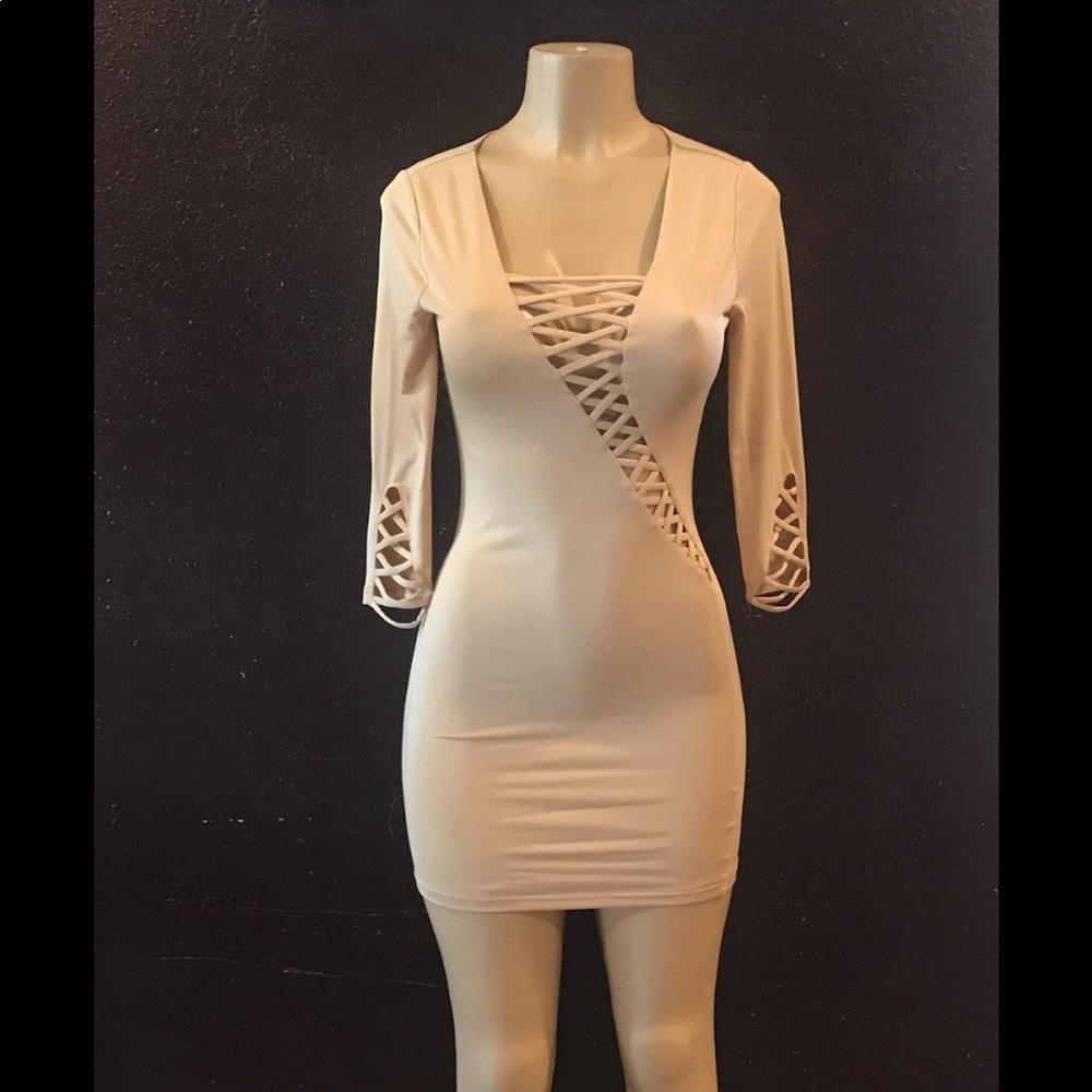 Khaki Cut out Dress